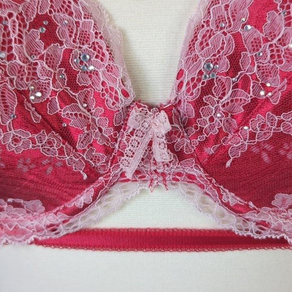 Victoria Secret 36DD Demi Bra Dream Angels Lace & Rhinestones Lined Underwired - Picture 5 of 8